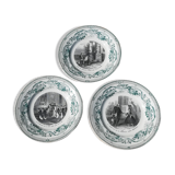 3 plates Creil-Montereau religious theme