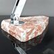 Large Desk Lamp, Chrome, Aluminum and Marble, Modernist Art Deco