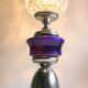 Mid Century lamp made of crystal, onyx, and marble.