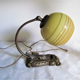 Lampe de bureau allemande, bronze et verre drgm vintage 1930-1940