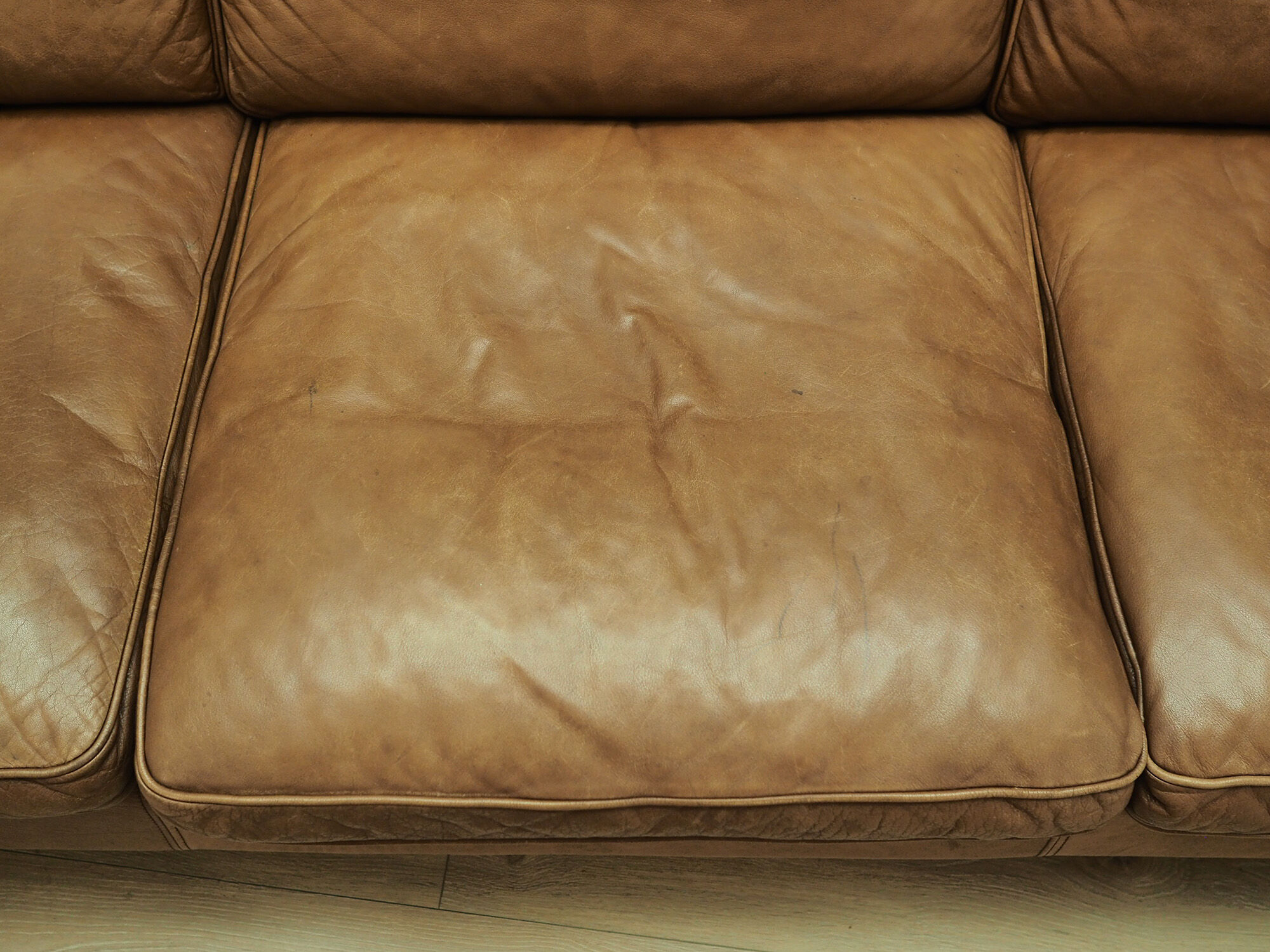 Sofa in brown leather, Danish design, 60's, designer: Mogensen Koch