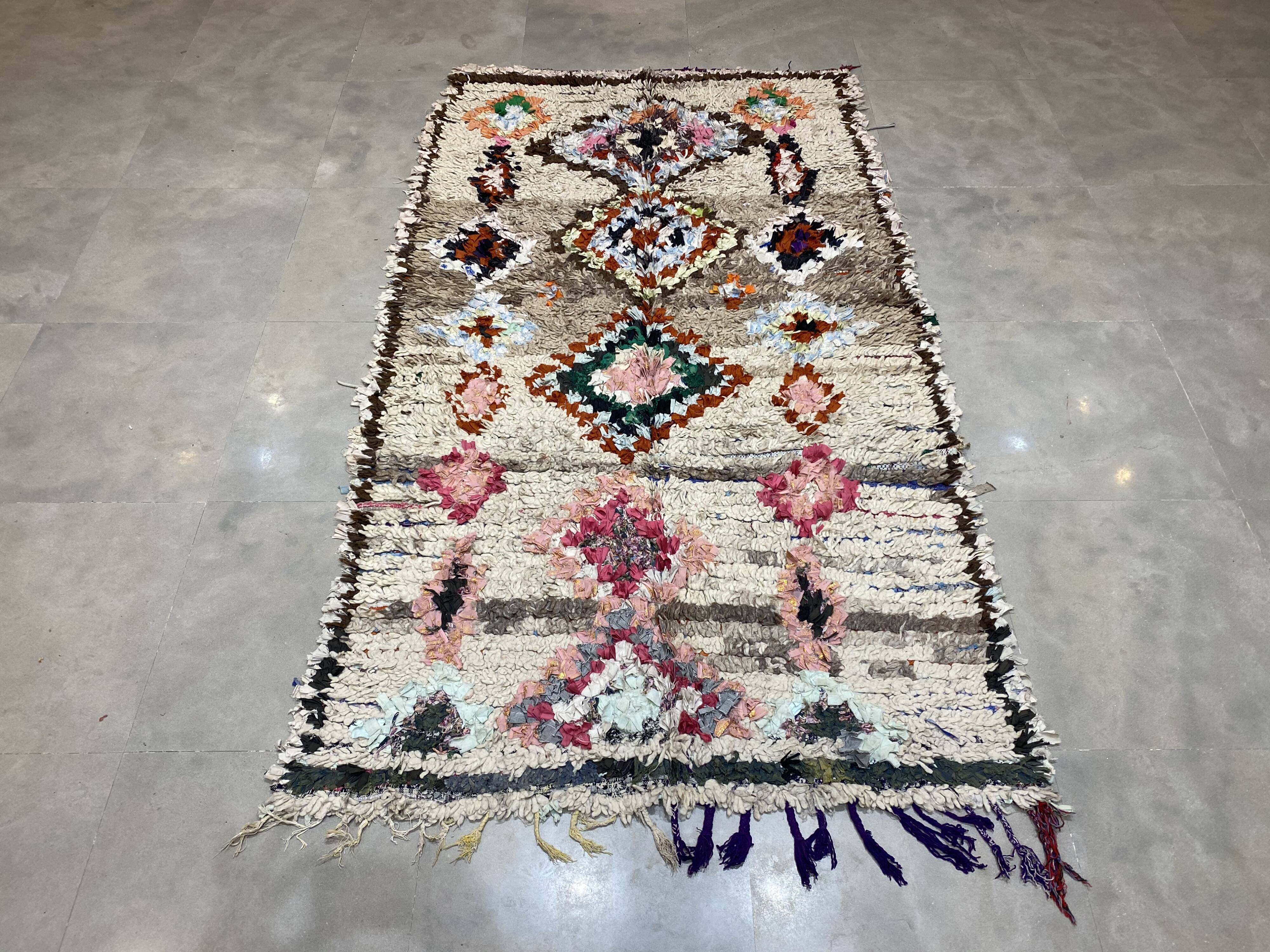 Tapis multicolor en tissu 135x240cm