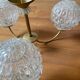 Lustre 3 branches en laiton et verre moulé