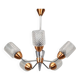 Glass and chrome chandelier Drukov Brno, Czechoslovakia, 1970s