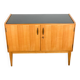 Petit buffet, WK Möbel, placage clair avec plateau en verre noir, années 50