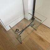 Glass and Wrought Iron Coffee Table, Italy 1960