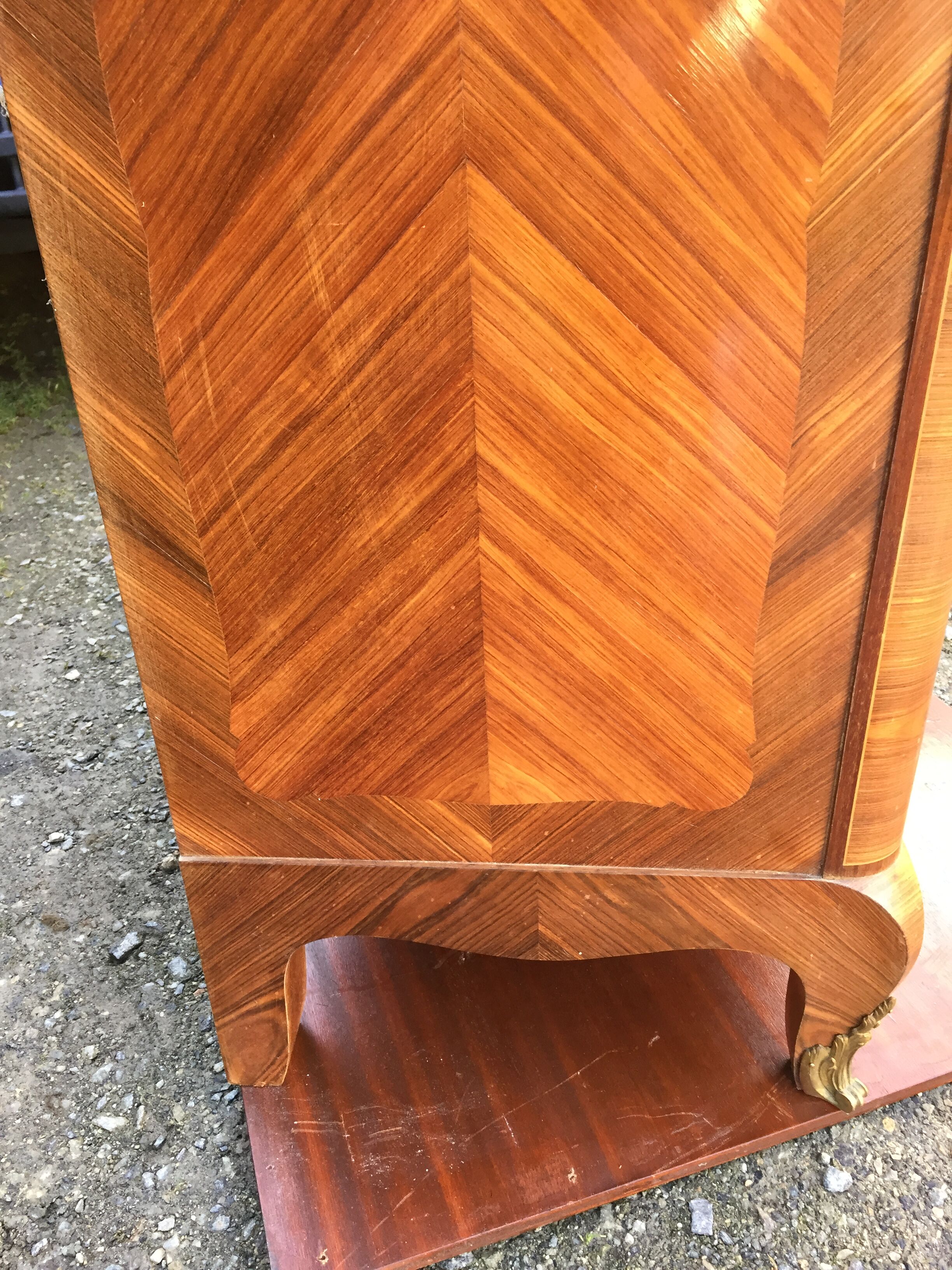 Louis XV marquetry library display case with 2 doors stamped Maurice Rinck