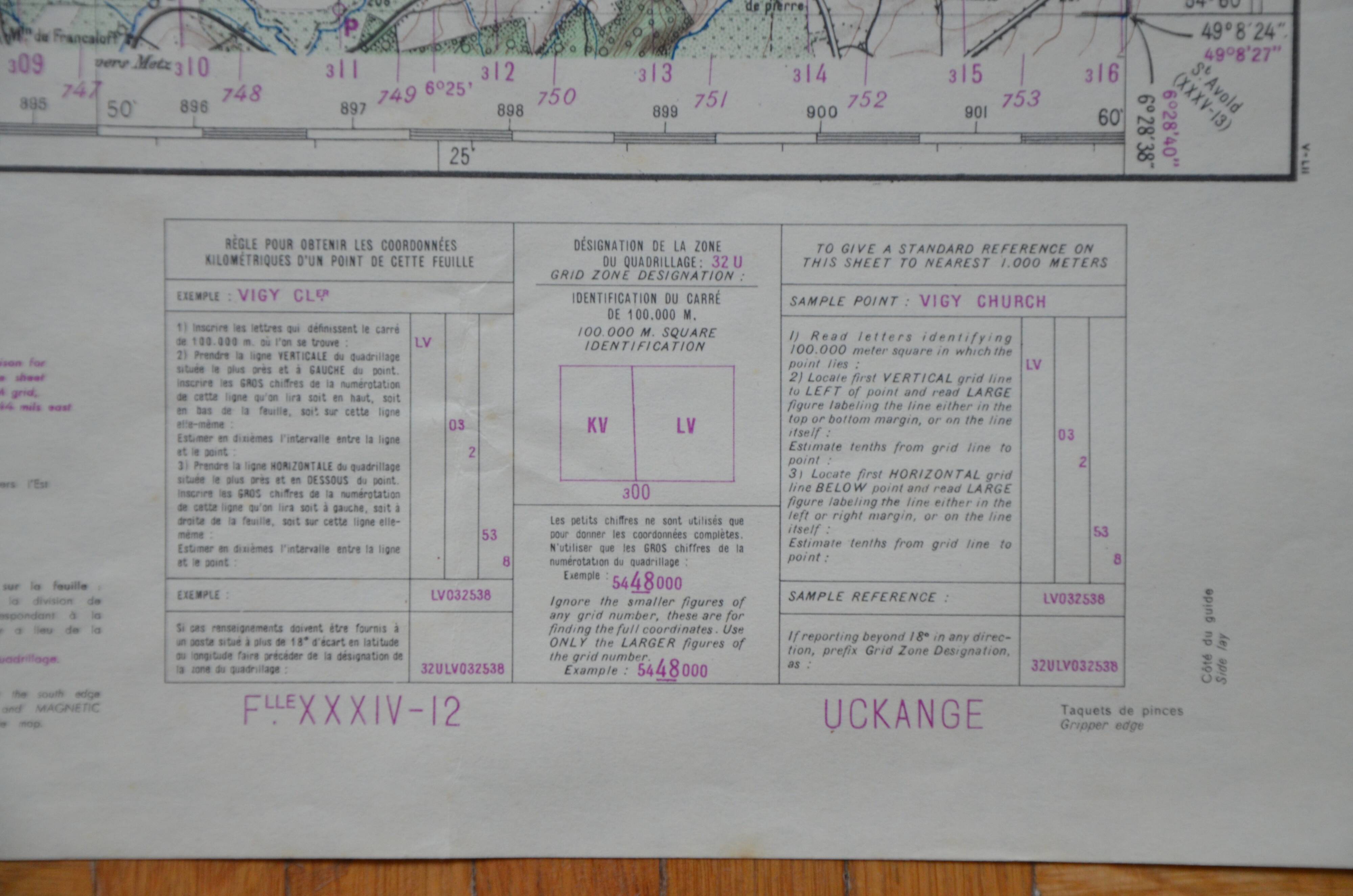 Vintage map of Uckange