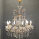 Italian crystal murano glass chandelier, 1950s
