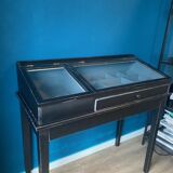Vitrine en verre en bois noir