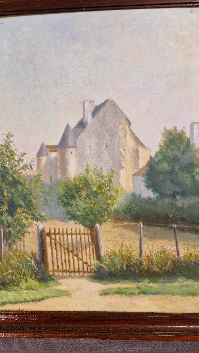 Oil on canvas Tennie's castle in Sarthe
