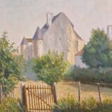Oil on canvas Tennie's castle in Sarthe