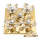 Brass wall lamp with glass prisms