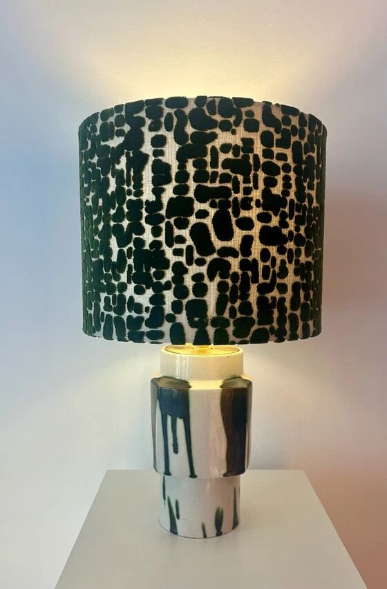 Set of 2 MCM table lamps: Unique recycled pieces made from vases by Ditmar Urbach Keramik – Czech Republic.