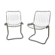 Lot of 2 vintage year 70, chromed metal wire chairs