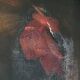 HST painting "Portrait of a young woman with a red bow" 19th century for restoration