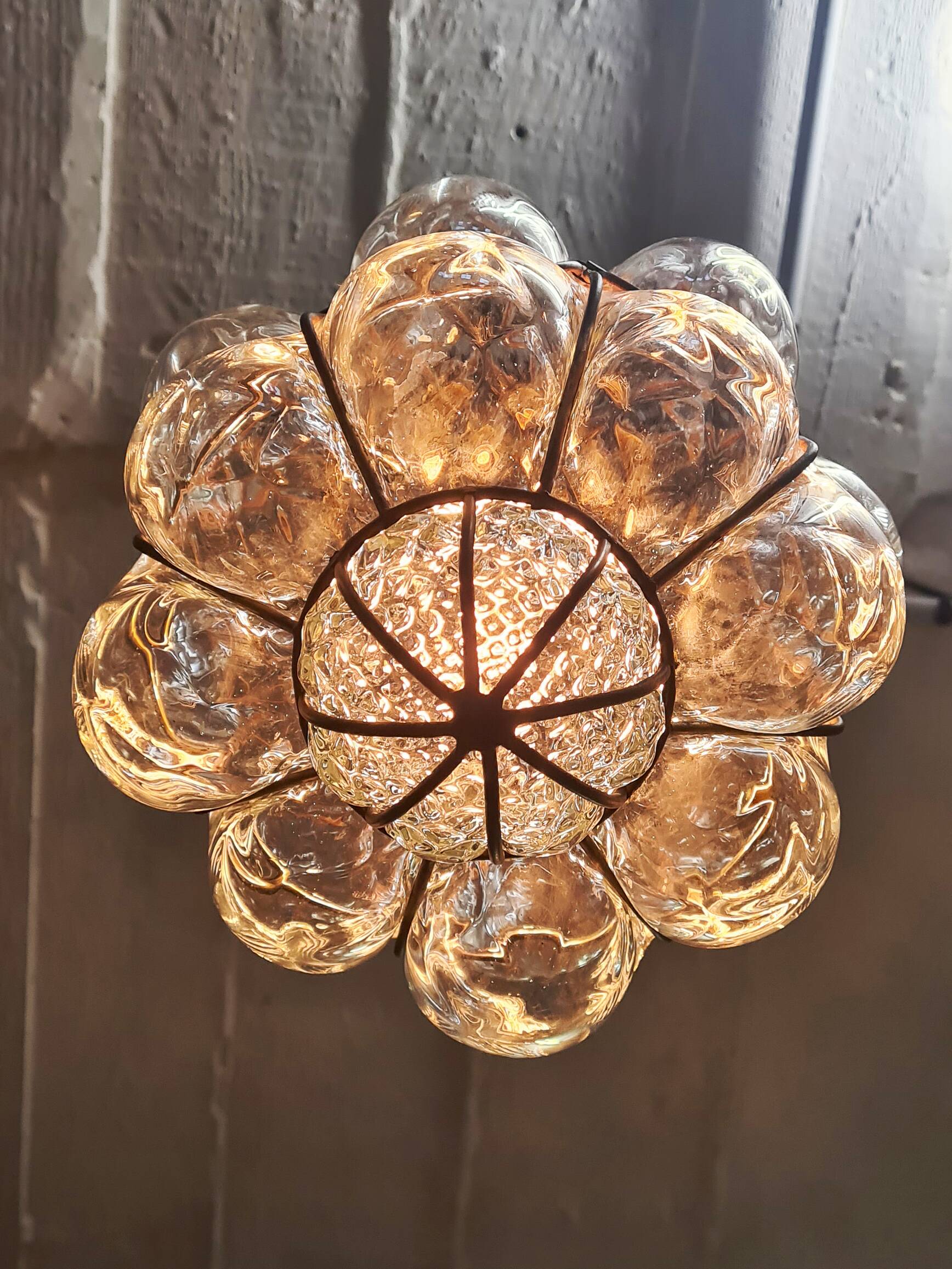 Murano glass hand-blown pendant light, mid-20th century