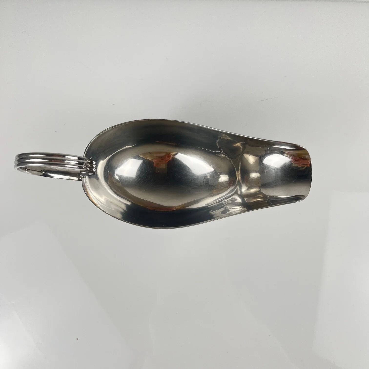 Royal BB stainless steel sauceboat, France, mid-20th century.