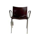 set of 4 Cam el léon bridge armchairs Starck finish for Kartell rare mahogany/chrome finish