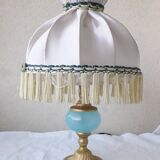 Opaline and bronze lamp