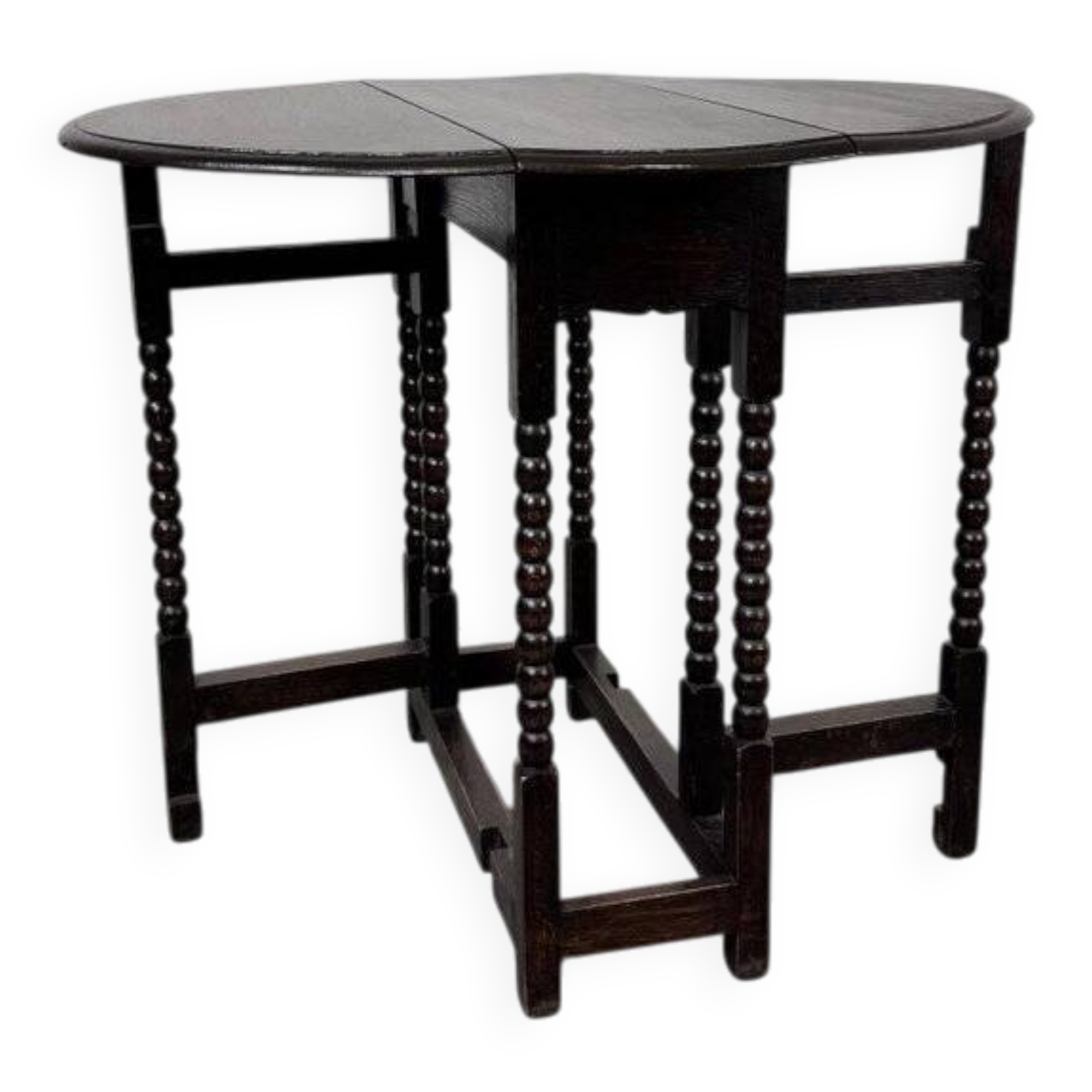 Small antique oak gateleg drop-leaf side table, 1900s