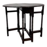 Small antique oak gateleg drop-leaf side table, 1900s