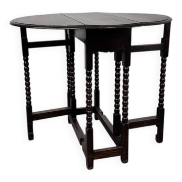 Small antique oak gateleg drop-leaf side table, 1900s