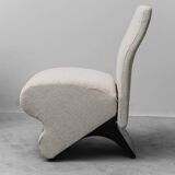 Pair of vintage fabric armchairs from the 1970s modernist period