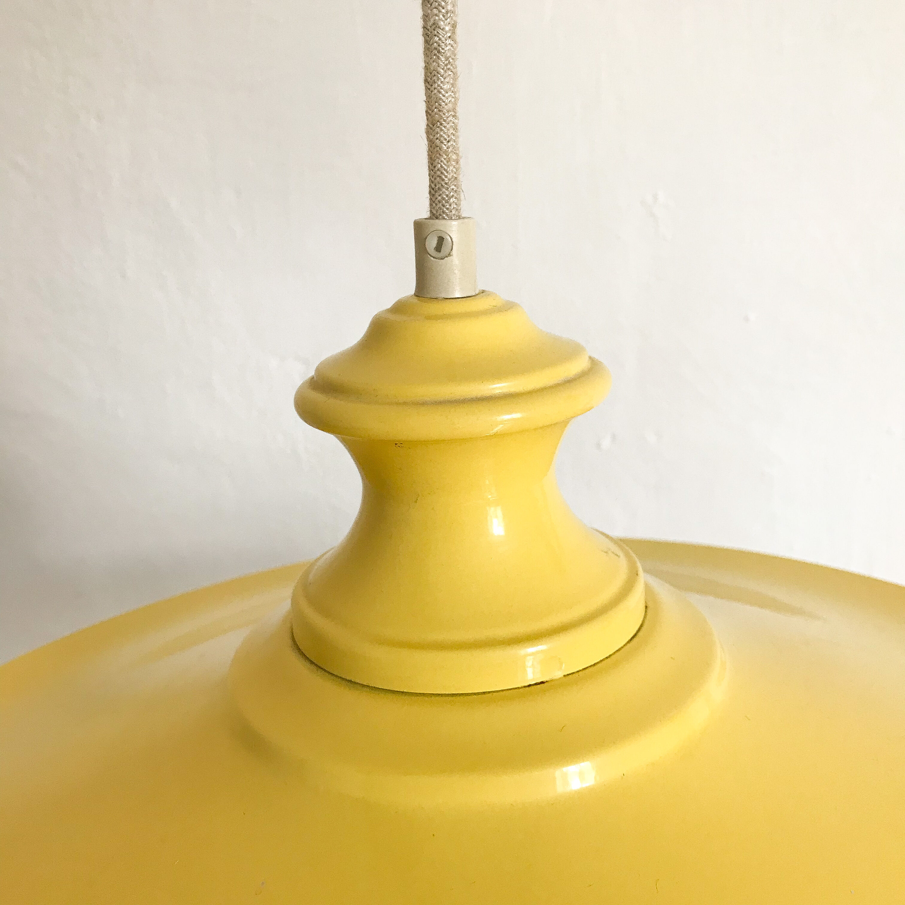 Vintage pendant lamp yellow metal
