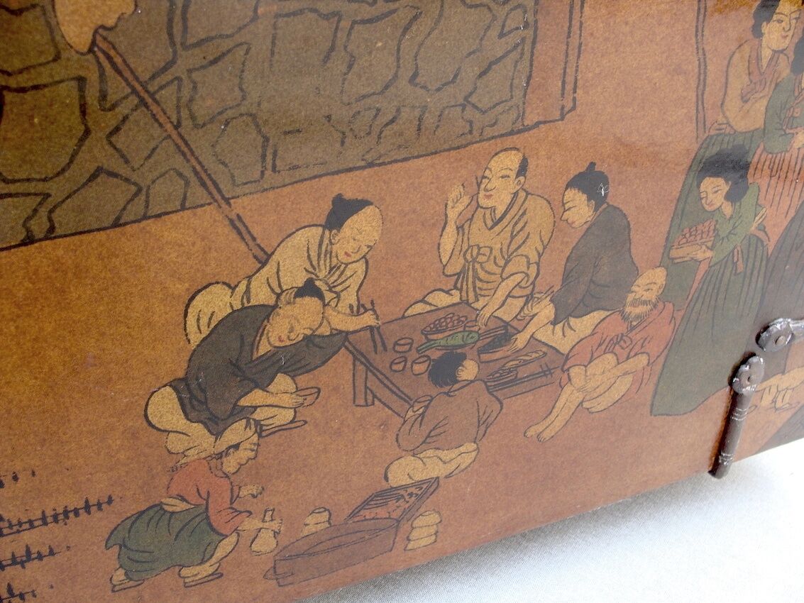 Vintage wood and metal chest