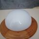 Plafonnier applique en bois et opaline