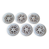 Set of 6 St Amand oyster plates