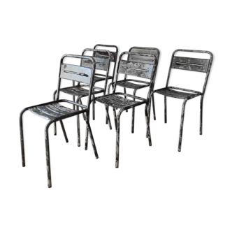 6 chaises Tolix industriel