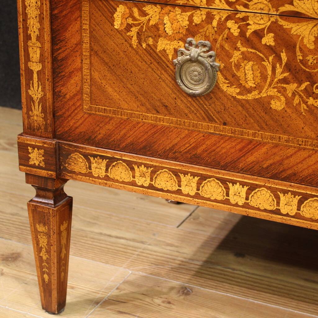 20th century Italian Louis XVI style inlaid commode