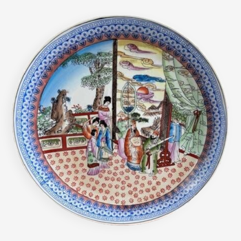 Large plate - indian company decor - china - 19th - characters 2