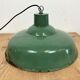 Industrial french green enamel factory lamp, 1960s