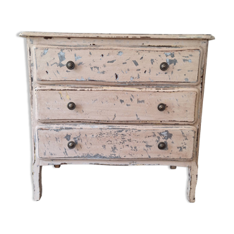 Vintage chest of drawers in patinated wood