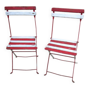 Paire chaises pliantes - bistrot