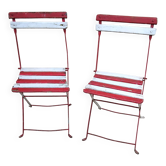 Pair of folding garden bistro chairs, 1900s, vintage