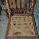 Set of 8 tanned chairs.