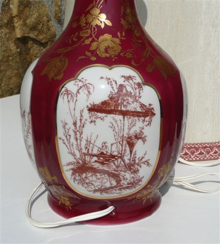 Porcelain table lamp from France Japanese decoration