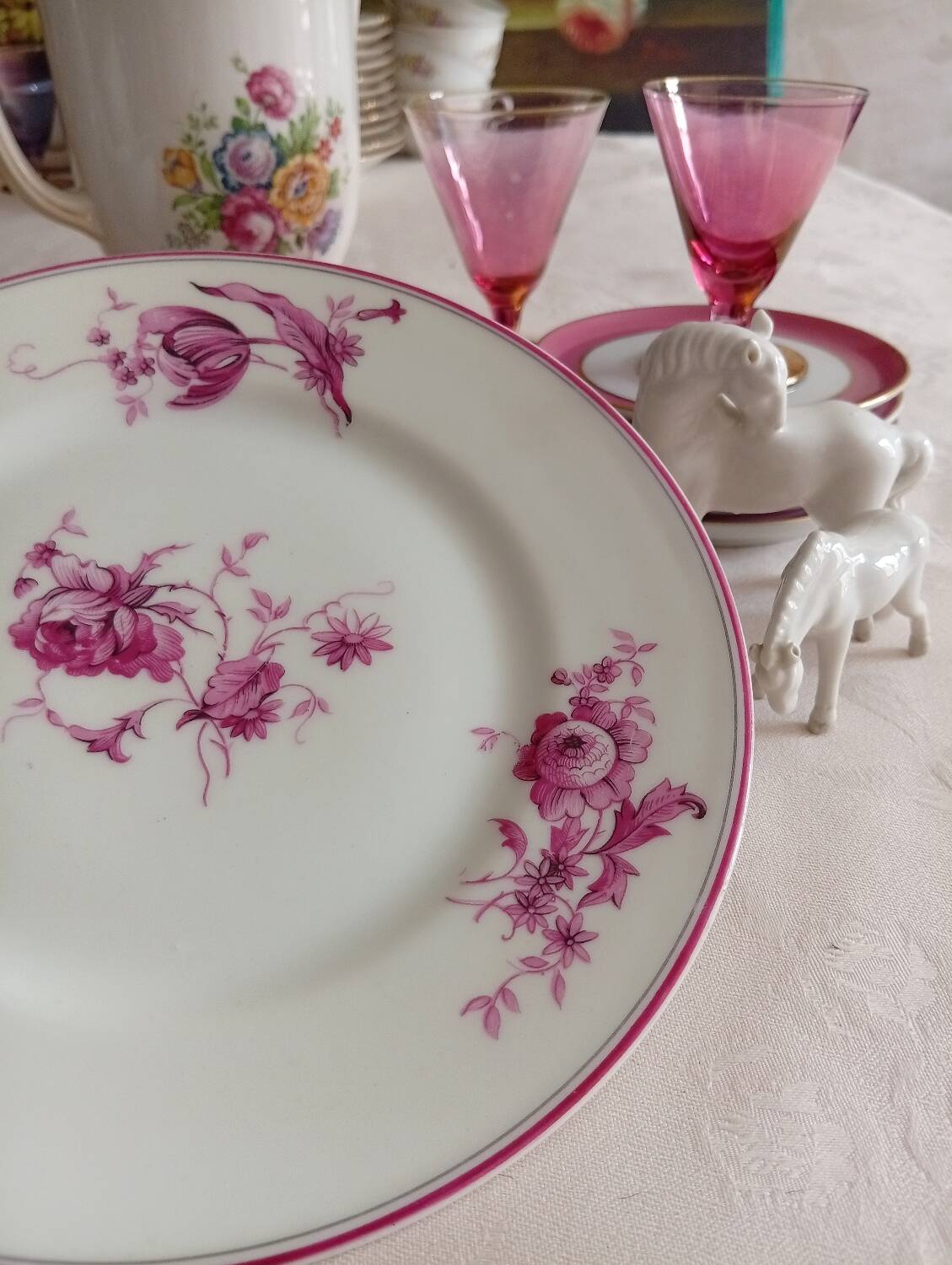 6 Maison Bernardaud dessert plates in Limoges porcelain
