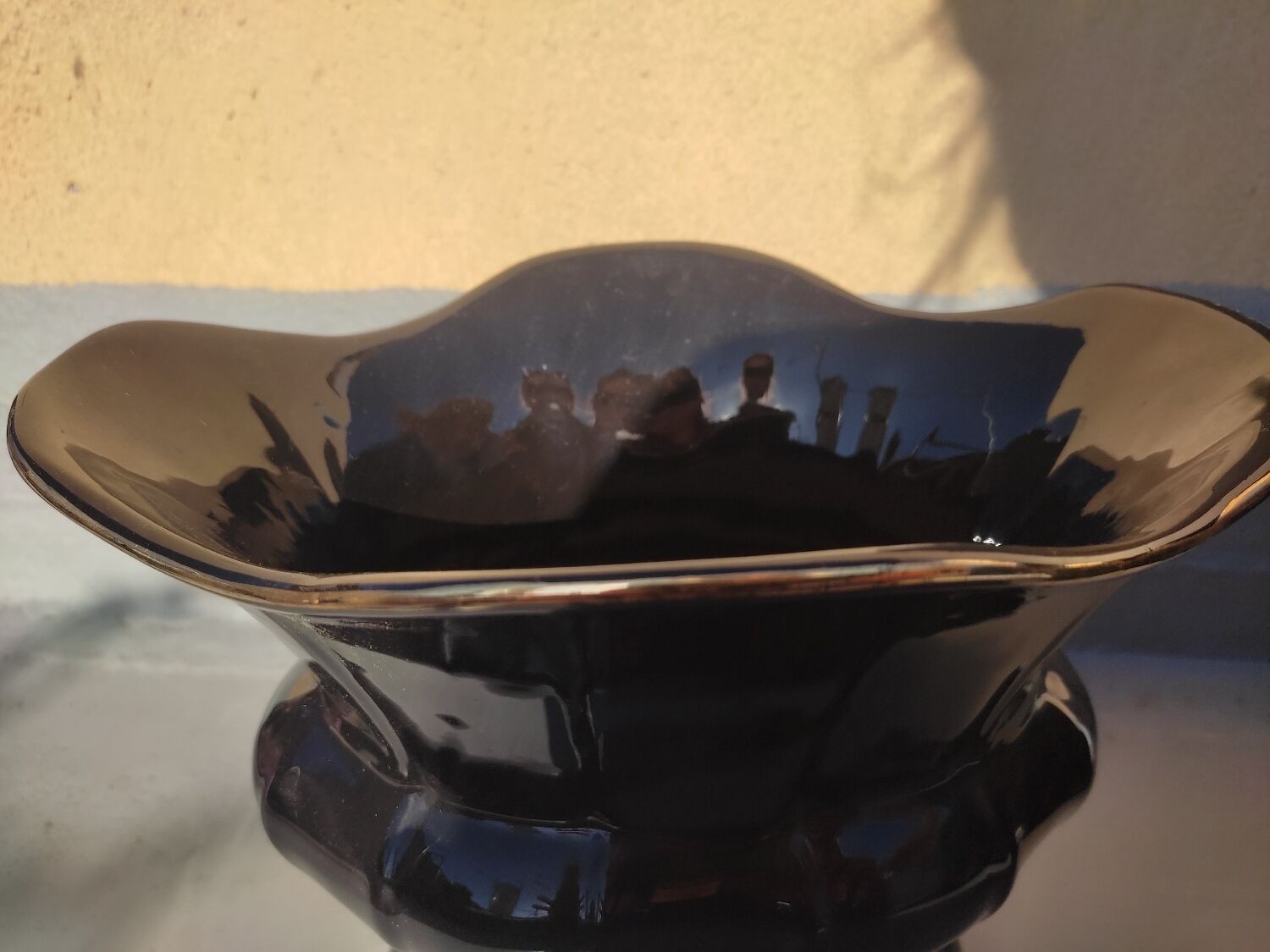 Pair of black earthenware planters