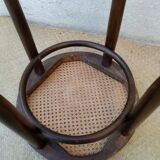 Curved wood cane bistro stool