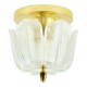 Mid-Century Modern Floral Glass & Brass Ceiling Light from Limburg, 1970s