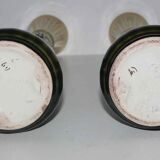 Pair of art deco soliflore vases in slurry
