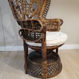 Emmanuelle peacock rattan chair