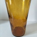 Large bubble glass vase
