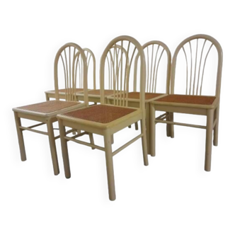 Set of 6 cane chairs