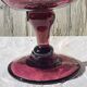 Fruit cup, amethyst bubbled glass compotier